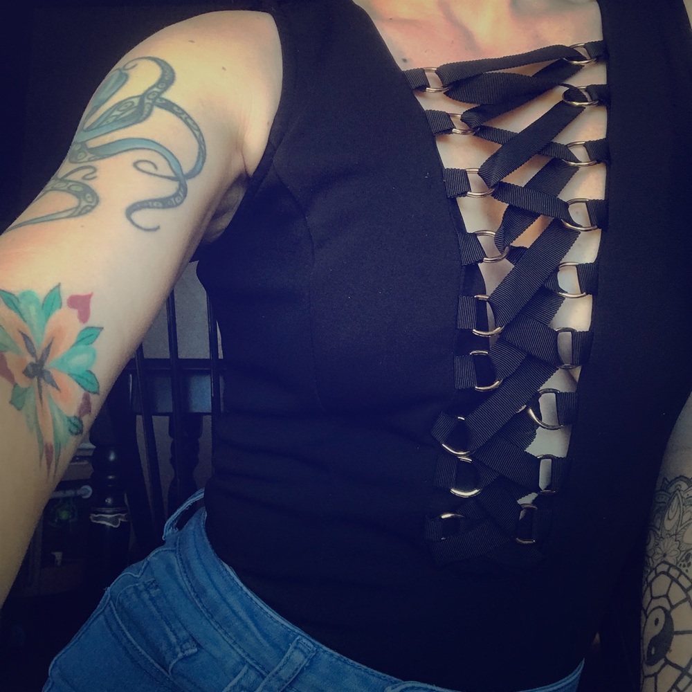 Cross front bodysuit